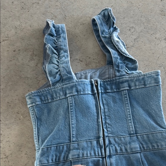 Madewell Denim Ruffle Jumper _size 00 - Picture 6 of 10